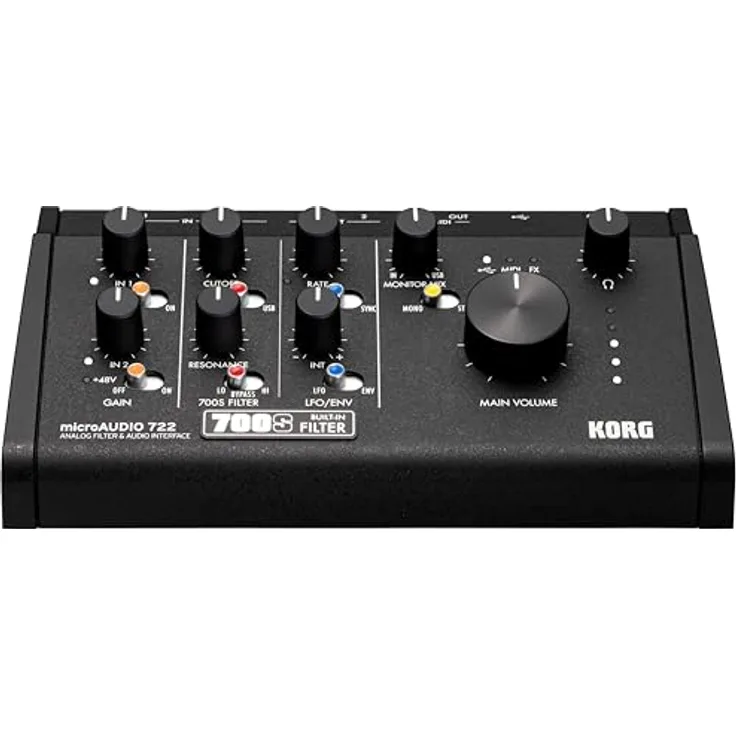 Korg microAUDIO 722, USB-C Audio-Interface mit Analogfilter, MIDI In/Out und 24-Bit/192-kHz Auflösung, inklusive Softwarepaket