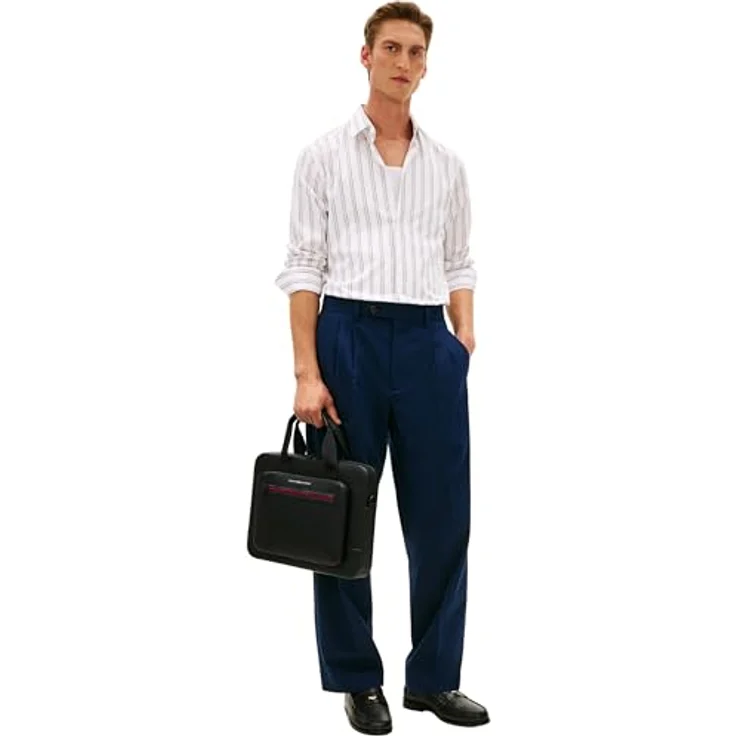 Tommy Hilfiger TH Foundation Aktentasche, 38.5 cm mit Laptopfach, schwarz, 100% Polyurethan – Bild 3