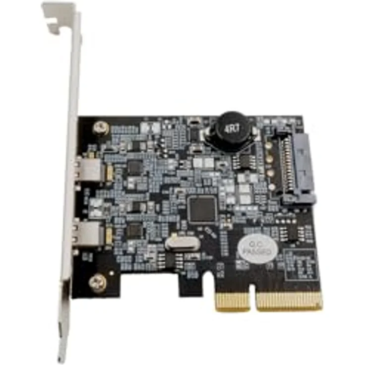 Exsys EX-12000, 2 Port USB 3.2 Gen2 PCIe (x4) Karte mit 2x USB-C Anschluss, unterstützt 10 Gbps, Low Profile Bügel inklusive – Bild 2