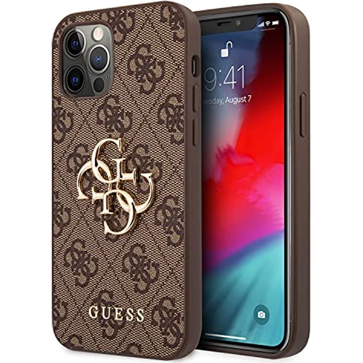CG MOBILE Guess Hülle für iPhone 12/12 Pro 6,1" braun 4G Big Metal Logo – Bild 1