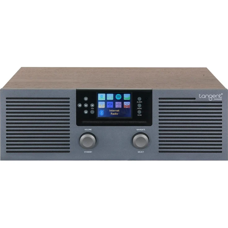 Tangent Radio Fem Walnoot, DAB+/FM Internetradio mit Bluetooth, CD-Player und elegantem braunem Design