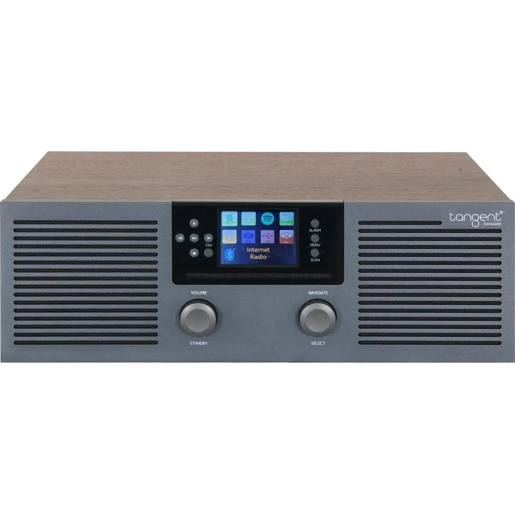 Tangent Radio Fem Walnoot, DAB+/FM Internetradio mit Bluetooth, CD-Player und elegantem braunem Design