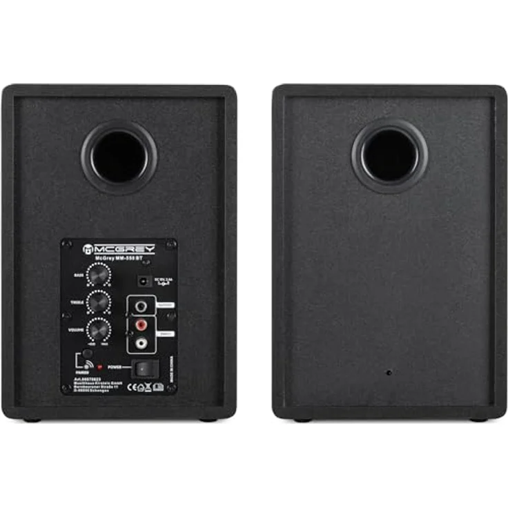 McGrey MM-550BT Multimedia Aktiv Lautsprecher Paar - 2.0 Regallautsprecher mit Bluetooth und 50W Leistung - Ideal für Schreibtisch, Gaming, Studio - Schwarz – Bild 5
