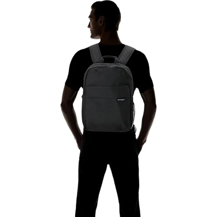 Kensington Laptop-Rucksack Simply Portable Lite, Kunstfaser schwarz, für Laptops bis 35,6 cm (14 Zoll), mit gepolsterten Schultergurten und Reißverschlussfach – Bild 2