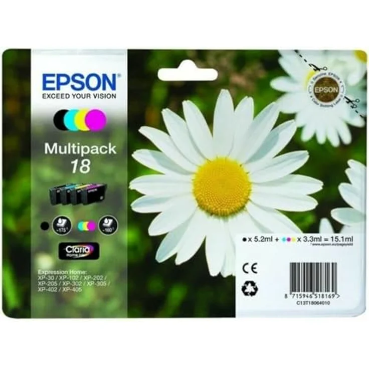 Epson C13T18064022 Multi-Pack (Schwarz, Gelb, Magenta, Cyan) Original Tintenpatronen Pack of 1 – Bild 2