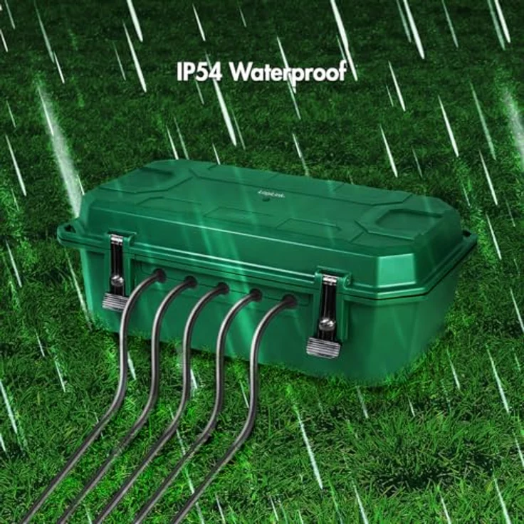 LogiLink LOGILINK Kabelschutzbox LPS284, 4-fach Steckdosenleiste, IP54, grün – Bild 4