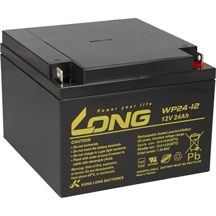 BLEIAKKU 12V 24Ah VDs BLEI-AKKU 12 V 24Ah AGM Volt KOMPATIBEL MIT 26Ah 28Ah 30Ah - Preisvergleich – Bild 1