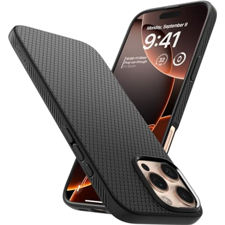 Spigen iPhone 16 Pro Hülle [rutschfest] Liquid Air Case - Matte Black – Bild 1