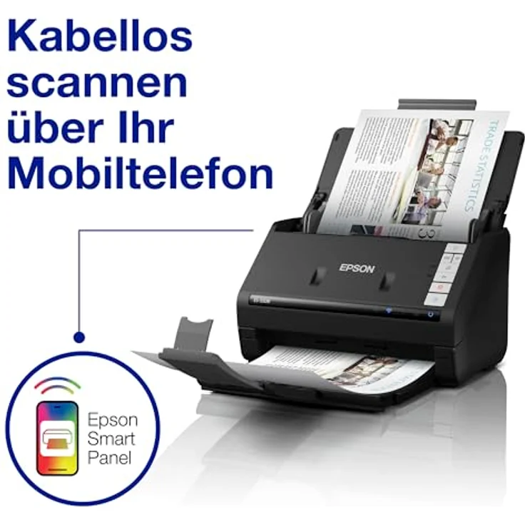 Epson WorkForce ES-550W, Dokumentenscanner mit Duplex-Funktion, 600 x 600 dpi, schwarz – Bild 3