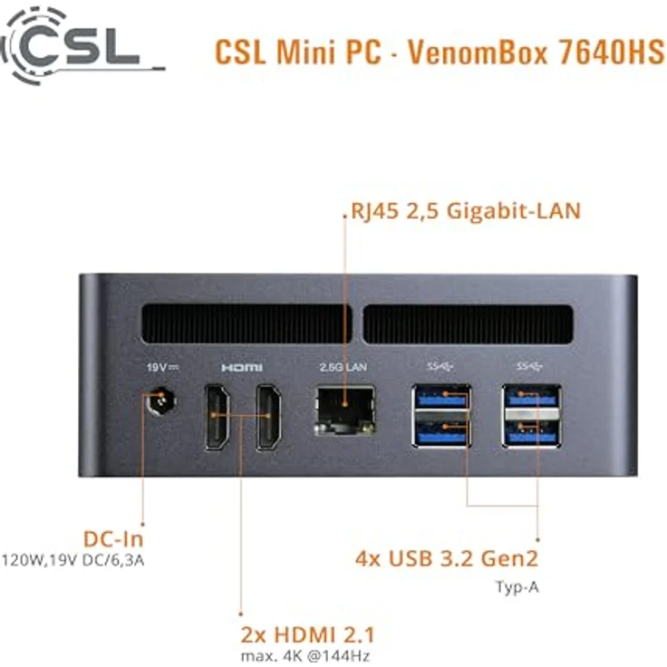 CSL-Computer VenomBox 7640HS Mini-PC, 96GB DDR5-RAM, 2000 GB M.2 SSD, Windows 11 Pro – Bild 4