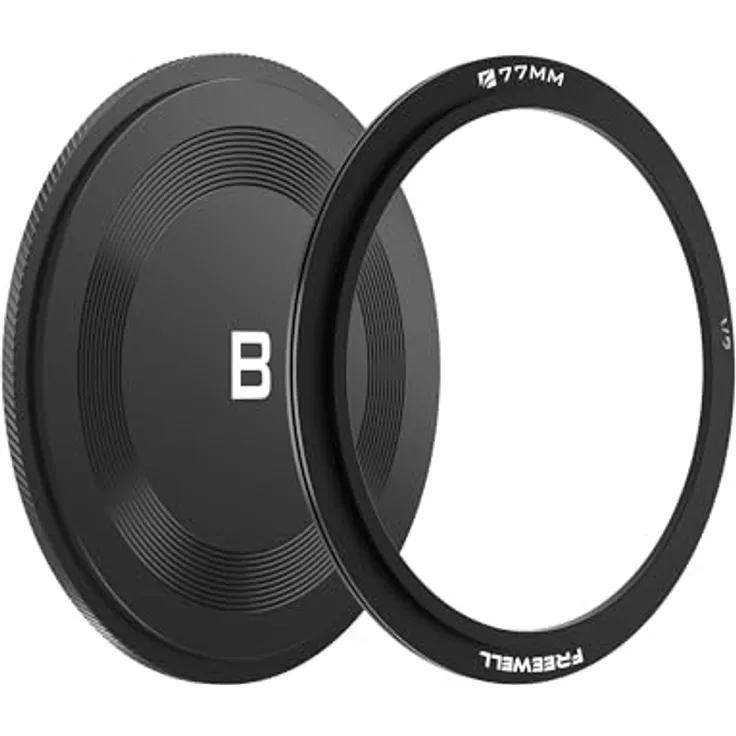Freewell 77mm Adapterring mit Rückseitenkappe für V2 Serie, magnetisches Design für einfache Montage