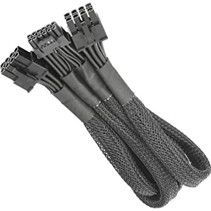 Thermaltake | Sleeved PCIe Gen 5 Splitter Cables, Dual 8-Pin auf 12-Pin-Kabel, 600mm, Schwarz – Bild 2