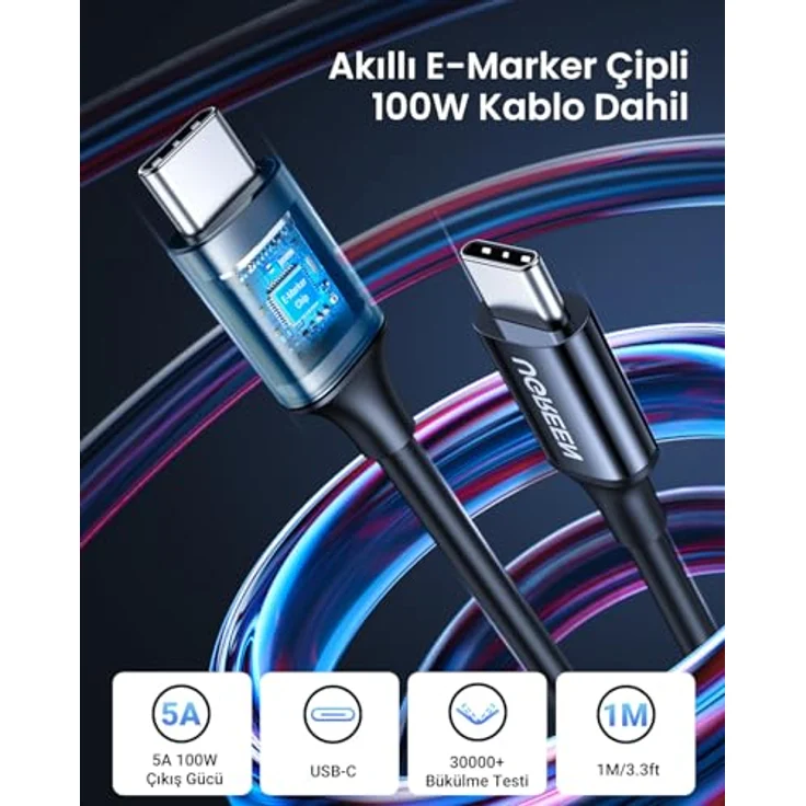 Ugreen EC705 Autoladegerät 130W, 2x USB-C und 1x USB-A, Grau – Bild 6