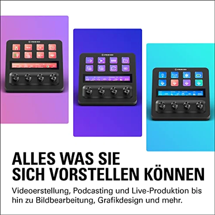 Elgato Stream Deck +, Audiomixer, Live-Produktion und Studio-Controller für Content Creators, Streaming, Gaming, mit anpassbarer Touch-Leiste, Drehreglern und LCD-Tasten, für Mac und PC – Bild 4