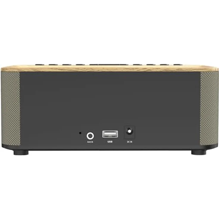 Kenwood CR-ST40DAB-M - Stereo Radiowecker mit 3 Weckzeiten, DAB+, UKW, BLUETOOTH, USB, Ladefunktion, großes Display, 5-stufig dimmbar, 6 Watt RMS, Stationsspeicher, Holz-Look – Bild 4