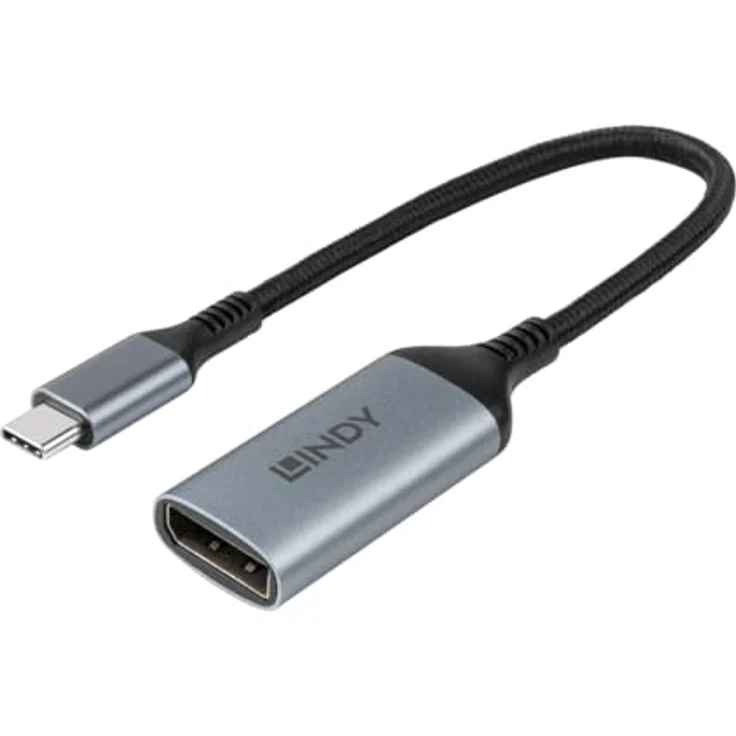 LINDY USB-C auf DisplayPort 1.4 Konverter, 8K 60Hz/4K 144Hz, HDR-Unterstützung, kompatibel mit MacBook und Thunderbolt 3 & 4, Hochgeschwindigkeits-Videoadapter, Schwarz – Bild 4