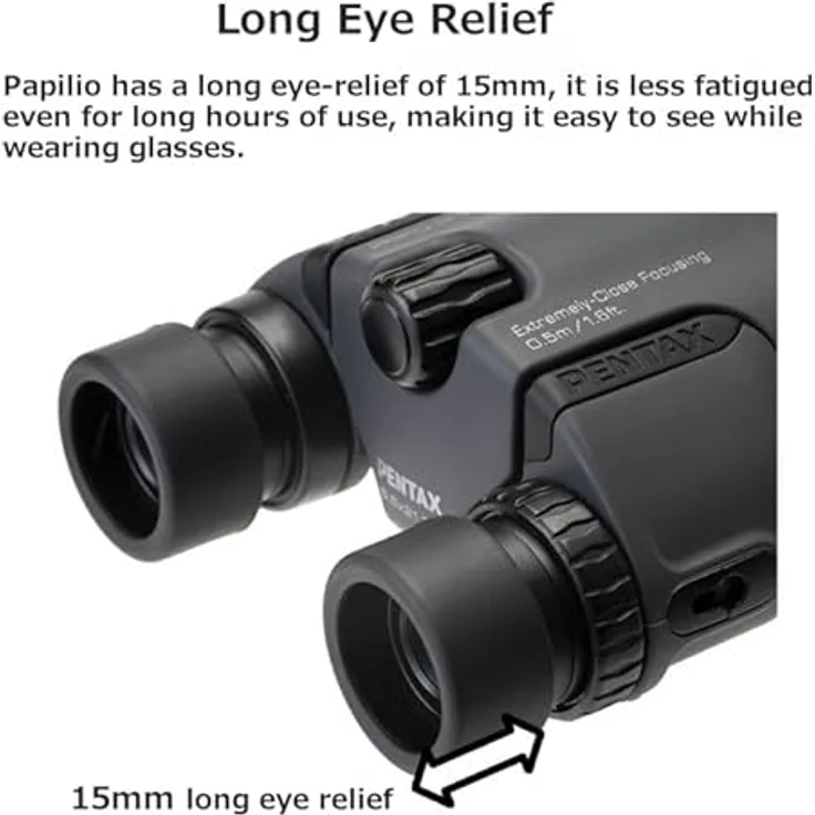 Pentax Papilio II 8.5x21 Kompaktes Fernglas BAK4-Prisma, Gummiarmiertes Gehäuse, schwarz – Bild 5