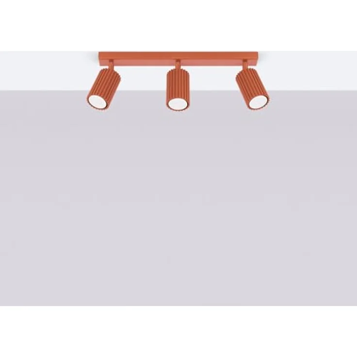 SOLLUX lighting Deckenlampe Aluminium 3 Flammig Karbon Ockerrot - Energiesparende Deckenleuchte für ein modernes Zuhause – Bild 3