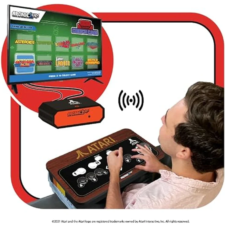Arcade1Up Atari Couchcade, Mikro-Spielkonsole mit 10 integrierten Atari-Spielen, kabellosem Controller-Deck und HDMI-Anschluss – Bild 2