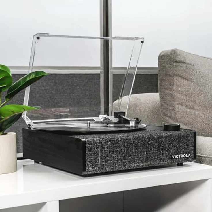 Victrola The Eastwood II, Manuell Plattenspieler mit Bluetooth-Streaming und Audio-Technica AT-3600LA-Tonabnehmer, schwarz – Bild 3