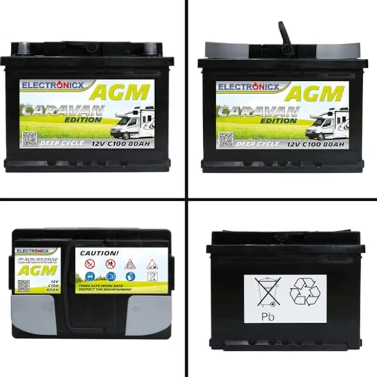 Electronicx Caravan Edition AGM Batterie 80AH 12V, wartungsfrei, stoßfest & vibrationssicher, ideal für Wohnmobil & Boot – Bild 8
