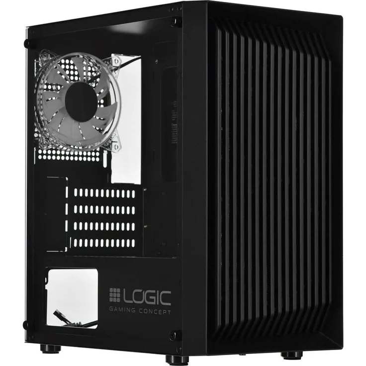 Logic Obudowa Atos RGB Mini, PC Gehäuse für mATX und Mini-ITX, Schwarz, mit USB 3.0 und ARGB-Beleuchtung