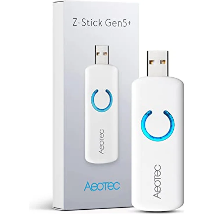 Aeotec Z-Stick Gen5+, Z-Wave Smart Home Hub mit Backup-Batterie, Weiss – Bild 1