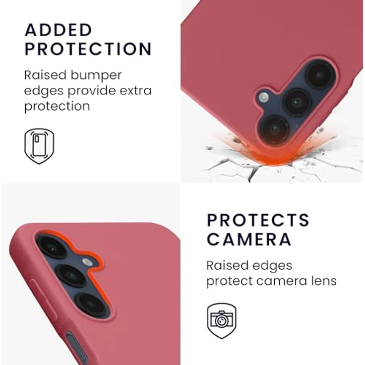 kwmobile Hülle kompatibel mit Samsung Galaxy A16 5G - weiches TPU Silikon Case für kabelloses Laden - Dark Rose – Bild 3