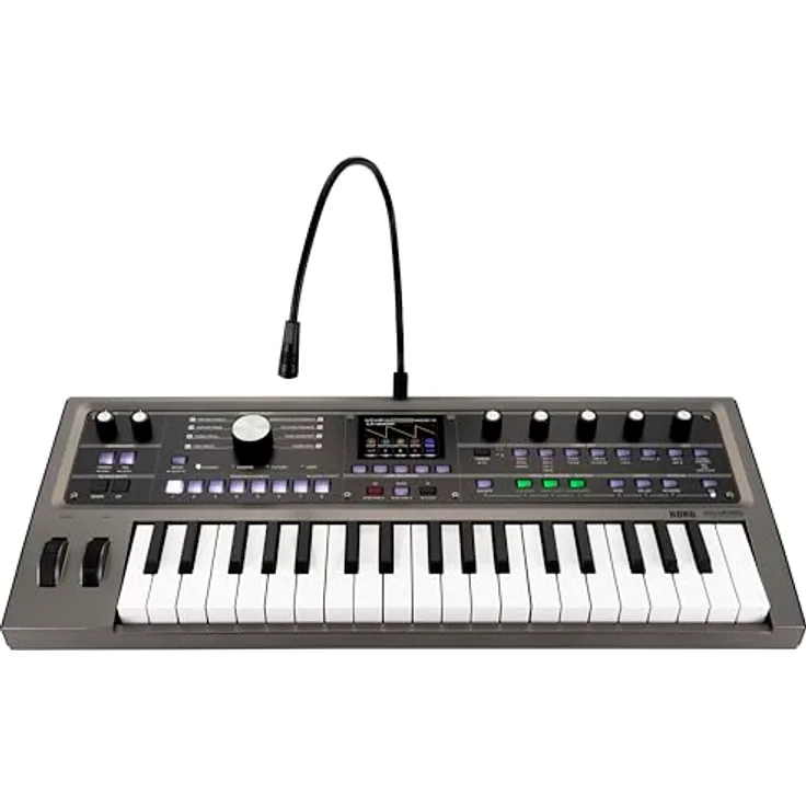 Korg micro2, Digital-Synthesizer mit 3 Oszillatoren, 8 Stimmen, 256 Presets und 2,8“ Farbdisplay