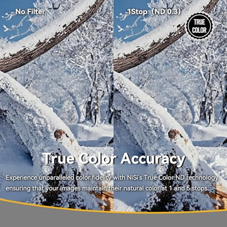 NiSi 86mm True Color Variabler ND Filter 1-5 Blenden (ND2-ND32), Neutral Graufilter mit Multi-Nano-Beschichtung und anti-reflektiven Eigenschaften – Bild 2