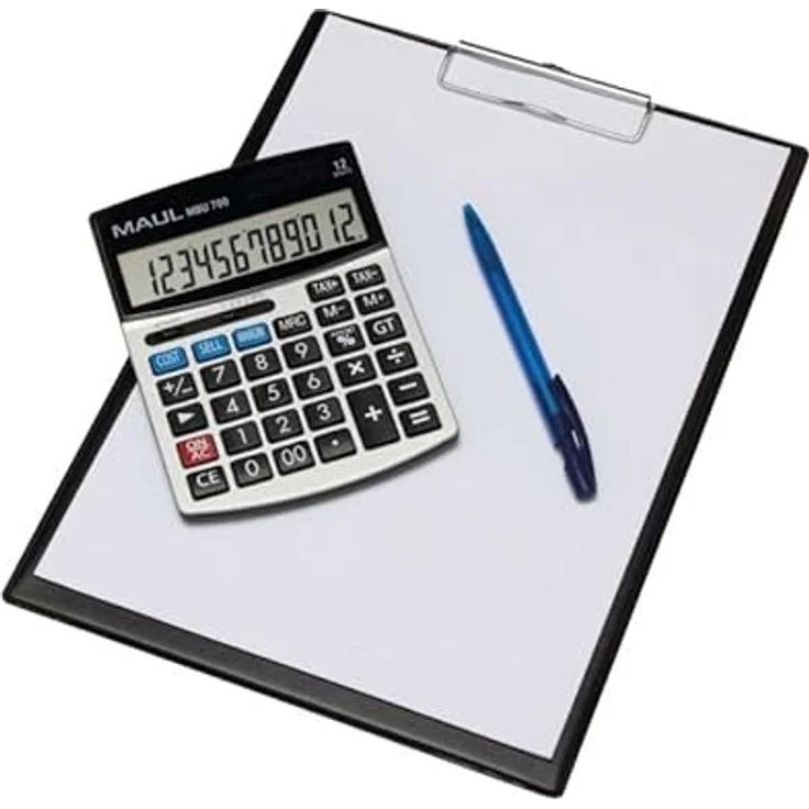 MAUL MBU 700, kaufmännischer Taschenrechner mit 12-stelligem Display, Gewinn-Kosten-Marge-Funktion, Solar/Batterie, schwarz – Bild 3