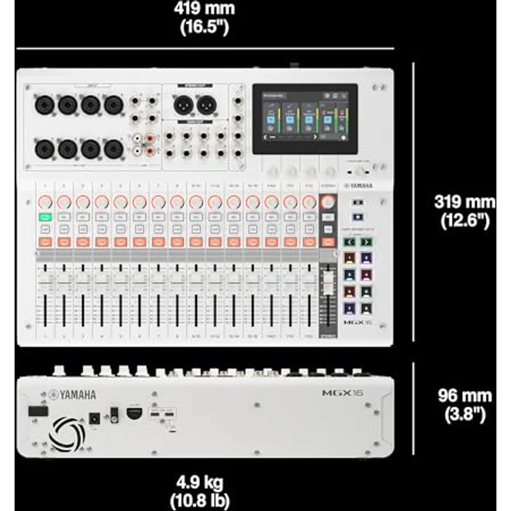 Yamaha MGX16 WH, 16-Kanal Digitalmischpult mit USB-Audiointerface, Bluetooth 5.0 und 4.3" Touchscreen, weiß – Bild 11