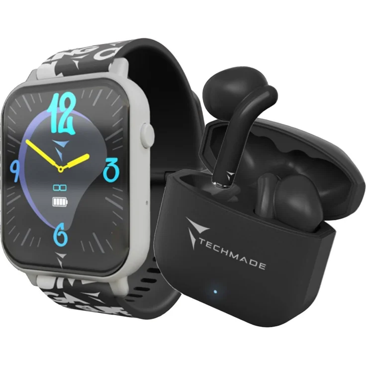 Techmade Smartwatch Dreamer - Bundle-Paket mit Zubehör, Smartwatch in Schwarz