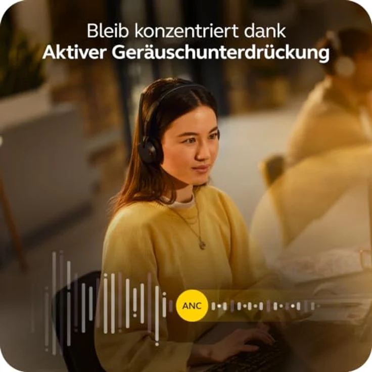 Jabra Evolve3 45 Stereo, LINK 390a, UC On Ear Headset Bluetooth®, kabellos, schwarz, leichte Bauweise, drei Mikrofone für klare Sprachübertragung – Bild 4