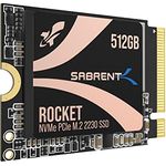 Sabrent 2230 M.2 NVMe Gen 4 512GB, Interne SSD 5000 MB/s Lesen, PCIe 4.0 X4, Internes Solid State Drive, kompatibel mit Steam Deck, Surface pro, PCs, NUCs und Laptops [SB-2130-512GB]