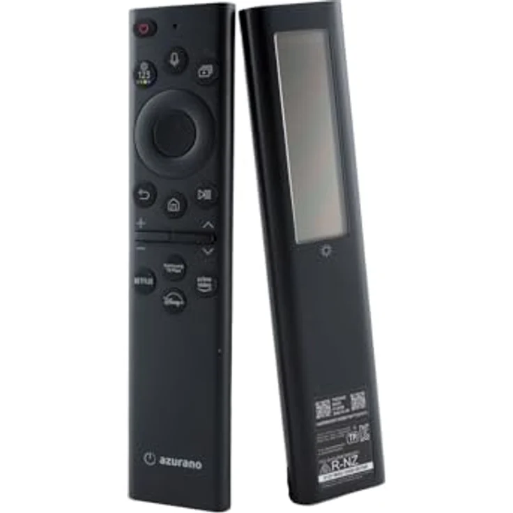 azurano Fernbedienung für Samsung BN59-01385B, BN5901385B, TM2280E - USB C/Solar/Sprach Fernbedienung - Kompatibel mit GQ43QN90 GQ43QN92 GQ43QN93 GQ43QN94 GQ55S95 GQ65S95 - Schwarz – Bild 2