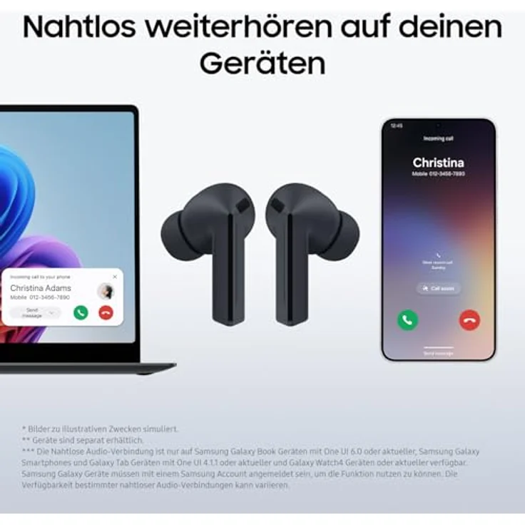 SAMSUNG Galaxy Buds3 FE, In-ear Kopfhörer mit ANC und 30 Stunden Akku, Bluetooth, Schwarz – Bild 10