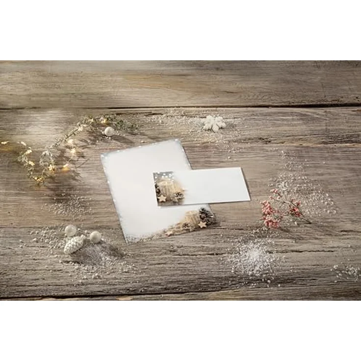 Sigel DP450 Briefpapier Weihnachten "Beige Christmas Candle", A4, 25 Blatt, Weihnachtsbriefpapier aus 90g-Papier – Bild 3