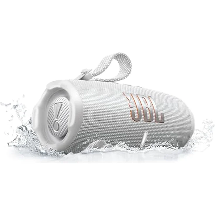 JBL Charge 6, tragbarer Bluetooth-Lautsprecher, 28 Stunden Akkulaufzeit, IP68 wasserdicht, Staub- und stoßfest, Pro Sound mit AI Sound Boost, Auracast Multi-Speaker, Weiß – Bild 1