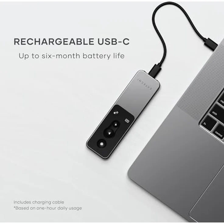 SATECHI R2 Bluetooth-Fernbedienung, Multimedia-Fernbedienung im Präsentations- & Medienmodus für MacBook Air & Pro M4, iPad Air & Pro M4 M3, kabellose Steuerung, wiederaufladbar, nicht kompatibel mit Windows 10/11 – Bild 5
