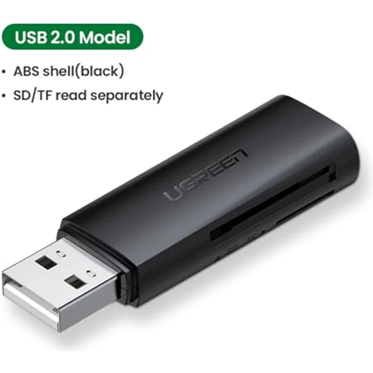 UGREEN CM264 USB 3.0 SD/TF-Kartenleser USB-A Lesegerät bis 512 GB kompatibel USB-Stick, Schwarz – Bild 2