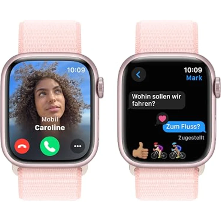 Apple Watch Series 9 GPS, 41 mm Aluminiumgehäuse Rosé, Sport Loop Hellrosa – Bild 4