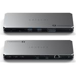 SATECHI Thunderbolt 4 Dock mit 96W Laden, Dual-Monitor HDMI 4K/60Hz, 40Gbps Datenübertragung, 2 USB 3.2, Ethernet - Silber