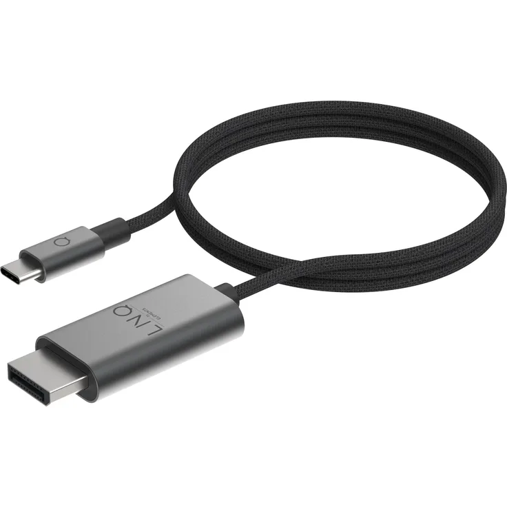 LinQ USB-C auf DisplayPort Pro Kabel 8K/60Hz, geflochten, 2m, Grau