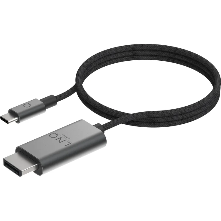 LinQ USB-C auf DisplayPort Pro Kabel 8K/60Hz, geflochten, 2m, Grau