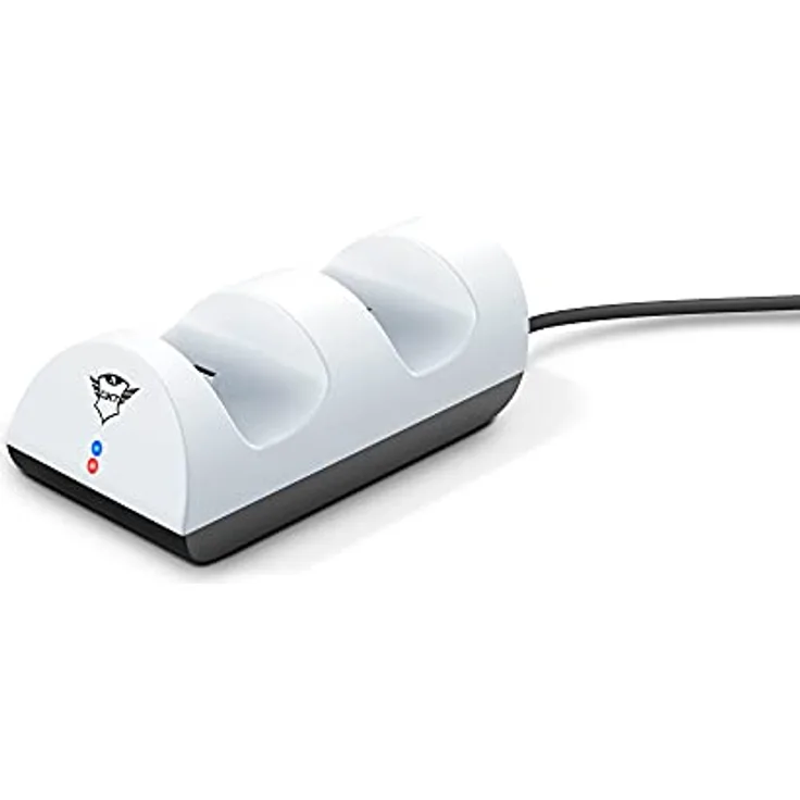 Trust Gaming GXT 254 PS5 Controller Ladegerät, Zweifach-Ladedock, Ladeständer für Playstation 5 DualSense, USB-Betrieb, Ladestation Dock mit LED-Anzeige - Weiß