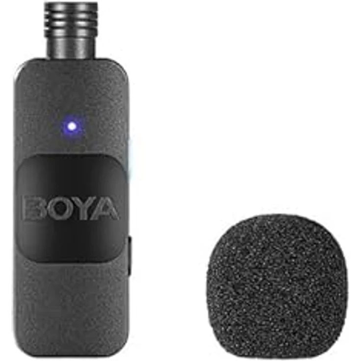 BOYA Mikrofon kabelloses 2.4GHz Mini-Ansteckmikrofonsystem (TX+TX+RX, 3-tlg), mit Geräuschunterdrückung, in schwarz – Bild 4
