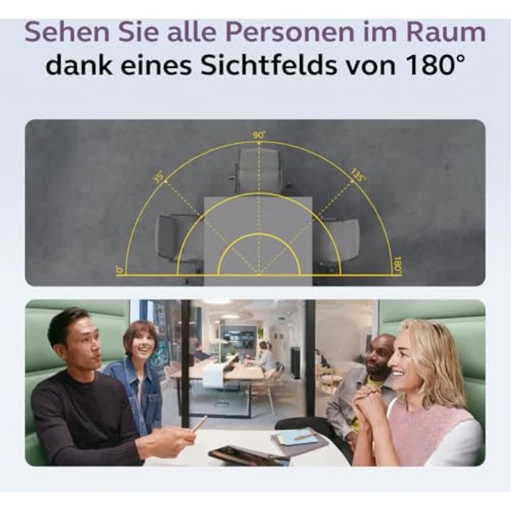 Jabra PanaCast 40 Video Bar System, 180°-Videokonferenzkamera mit Touch-Controller, 6 Mikrofone, Zoom Rooms Zertifiziert, schwarz, EU-Stecker – Bild 5