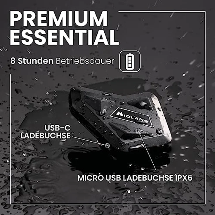 Midland BT Mini Single C1410, Bluetooth-Kommunikationssystem für Motorradfahrer, Helm-Headset mit Geräuschunterdrückung, Bike-to-Bike Kommunikation, Navigations- und Musik, 500 m, bis zu 3 Personen – Bild 5