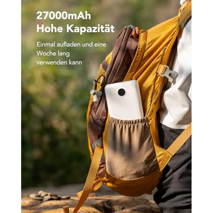 VEGER Power Bank 27000mAh 20W PD, Externer Akku mit 4 Ausgängen, 2 Eingängen und LED Display, USB C Kompatibel mit iPhone 15, 14, 13, 12, Samsung, Huawei, iPad, Weiß – Bild 2